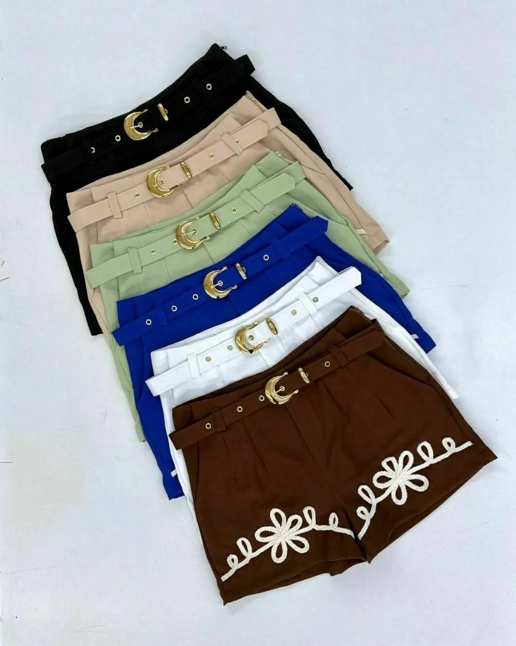 2056 Shorts Zara bordado com cinto alfaiataria - Imagem 5