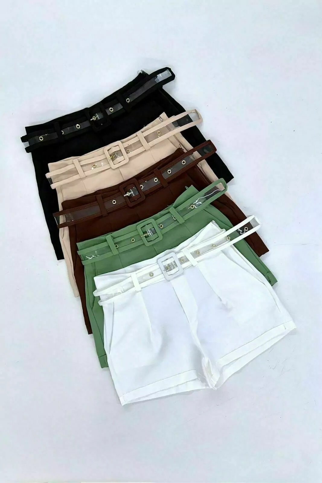 2067 Shorts cinto transparente alfaiataria - Imagem 5