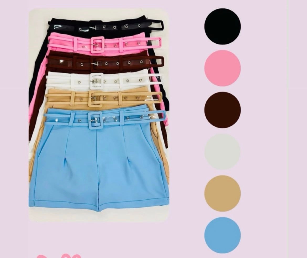 2067 Shorts cinto transparente alfaiataria - Imagem 4