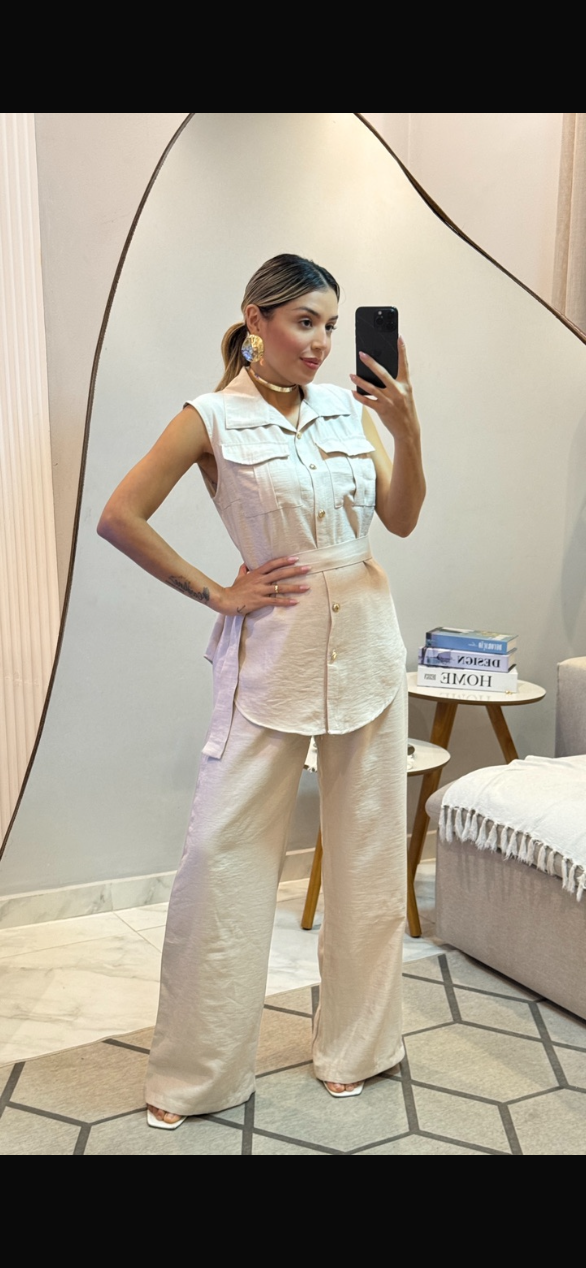 2861 Conjunto Eveli max colete e calça pantalona alfaiataria - Imagem 5
