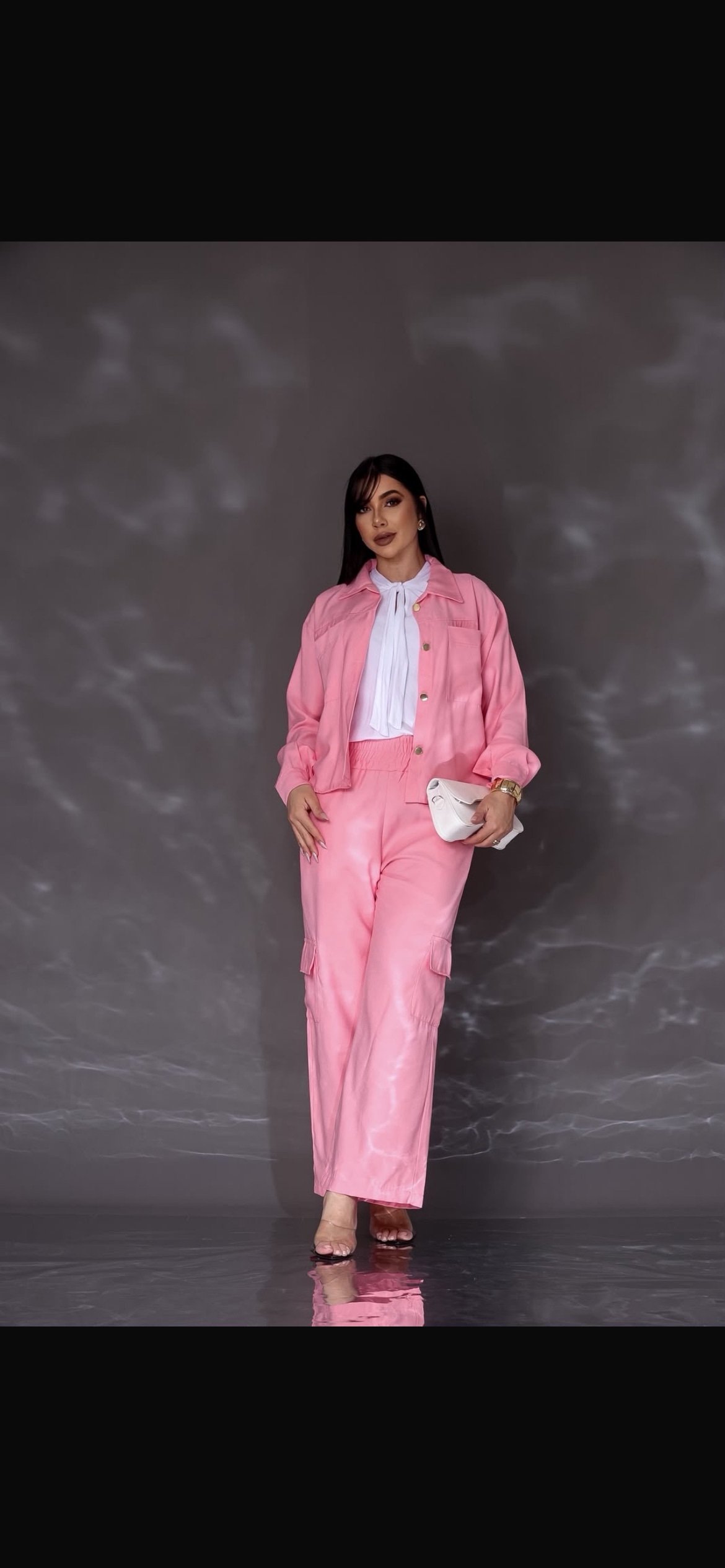2860 Conjunto Eveli camisa manga longa e calça pantalona cargo alfaiataria - Imagem 5