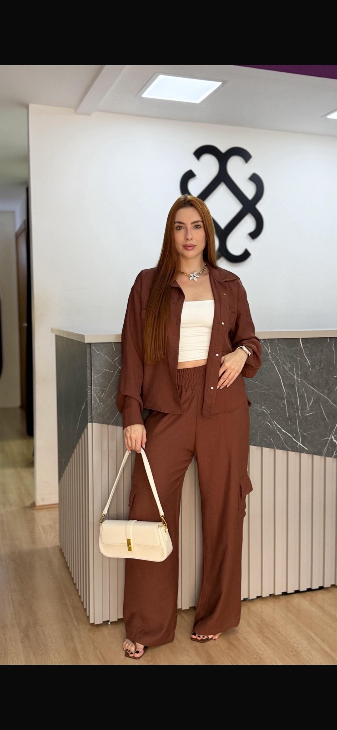 2860 Conjunto Eveli camisa manga longa e calça pantalona cargo alfaiataria - Imagem 2