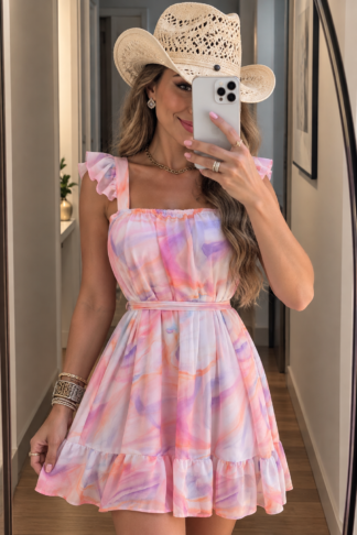 2167 Vestido Jku curto regata babado