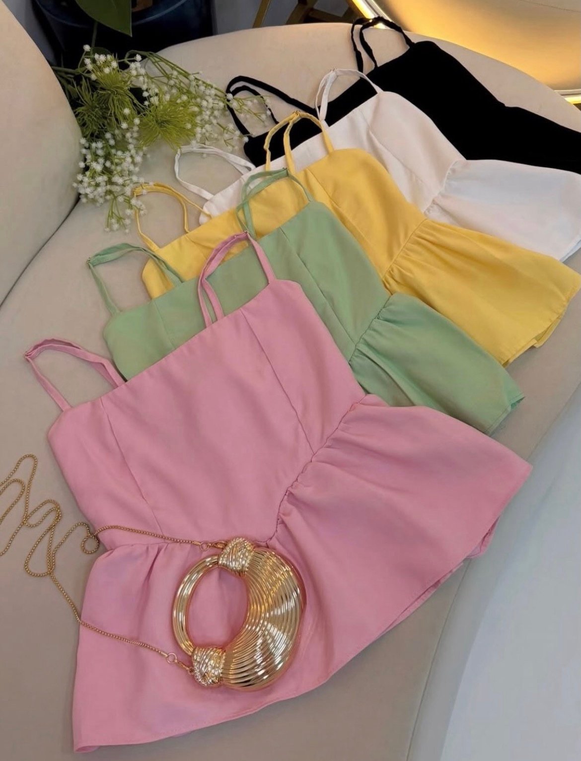2190 Blusa regata peplum princesa alça fina regulagem - Imagem 5