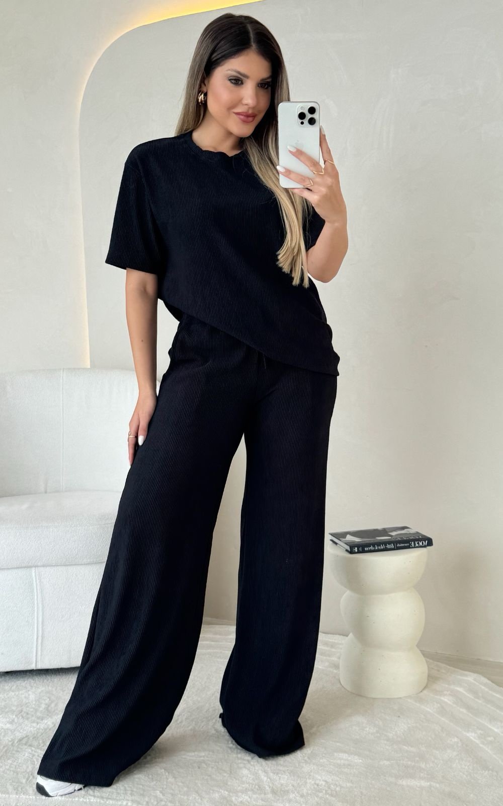 2592 Conjunto Gabi max blusa manga curta e calça pantalona - Imagem 3